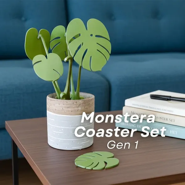 Green_Monstera_Leaf_Coaster_Set