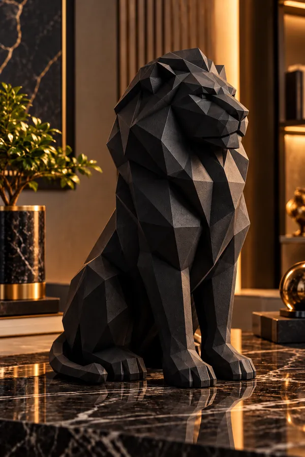 3D_Printed_PLA_Regal_Guardian_–_Geometric_Lion_Sculpture_|_Premium_Modern_Decorative_Showpiece