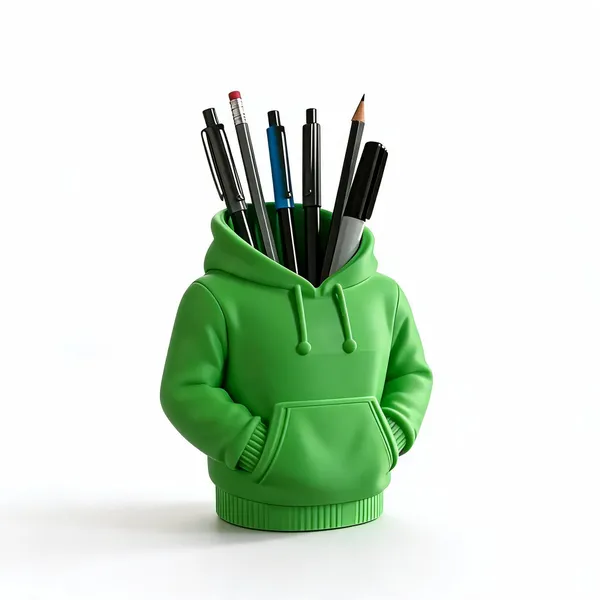 Green_Hoodie_Shape_Desk_Pen_Holder