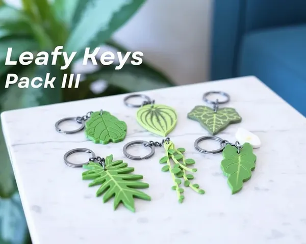 Green_Leaf_Design_Keychain_Set
