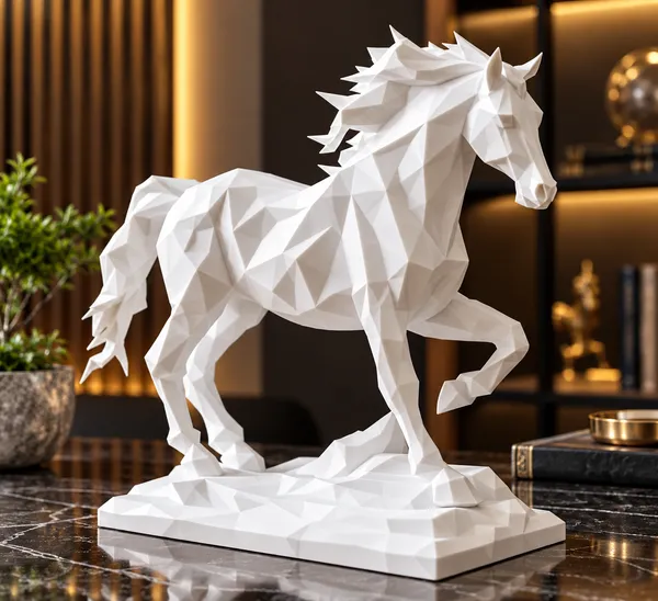 3D_Printed_PLA_Majestic_Spirit_–_Geometric_Horse_Sculpture_|_Modern_Decorative_Showpiece