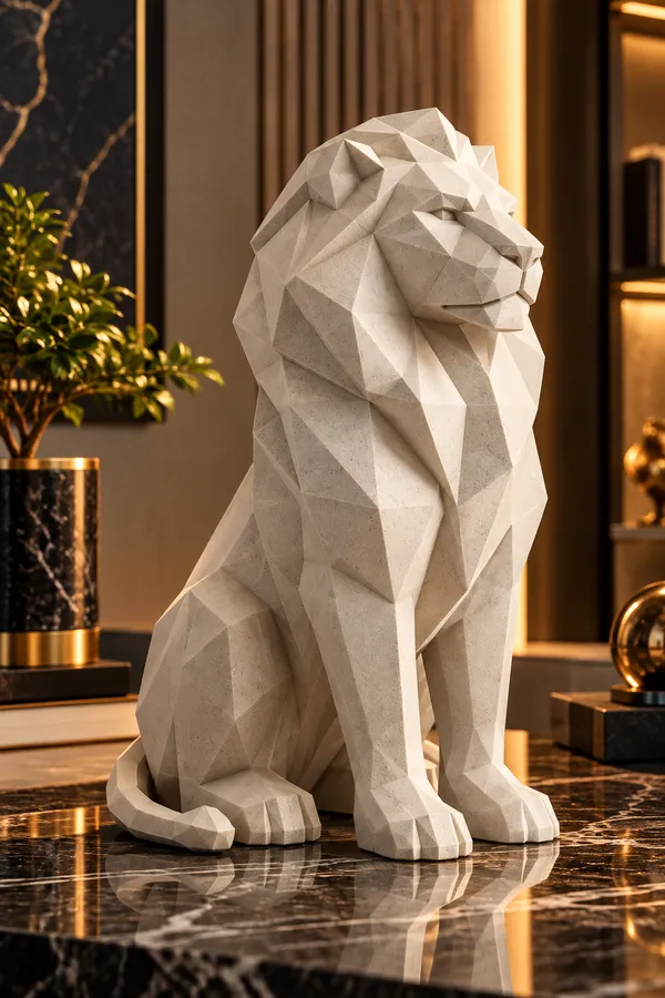 3D_Printed_PLA_Regal_Guardian_–_Geometric_Lion_Sculpture_|_Premium_Modern_Decorative_Showpiece