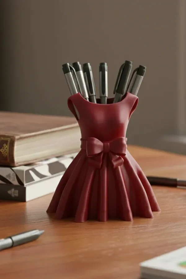 Red_Dress-Shaped_Pen_Holder