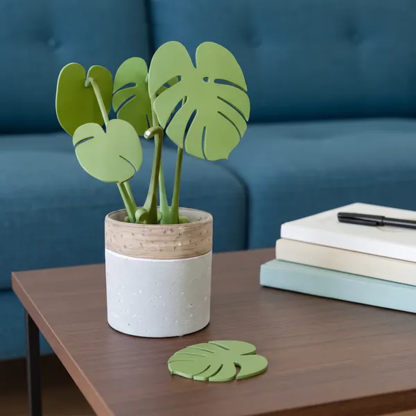 Pla_Tropical_Monstera_Leaf_Coaster_Set