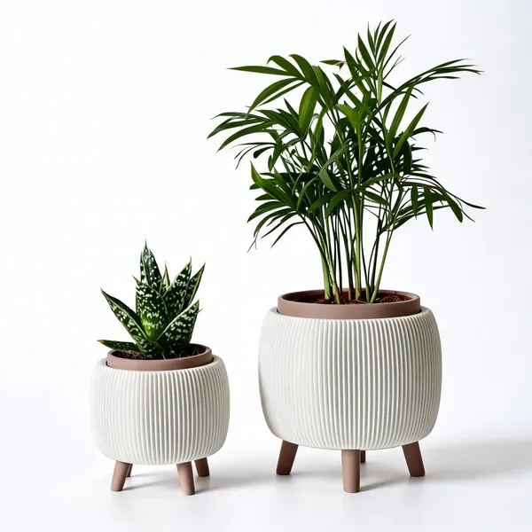 Pla_Minimalist_Ribbed_Elevated_Planter_Pots_Set
