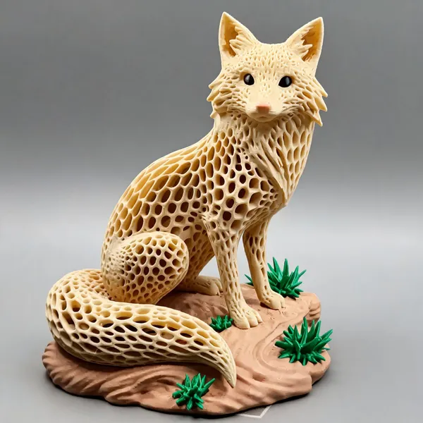Pla_Lattice_Seated_Cat_Figurine_Decorative_Showpiece