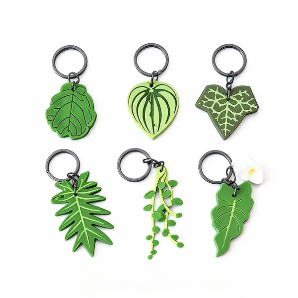 Green_Leaf_Design_Keychain_Set