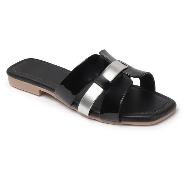 Black_Handcrafted_Silver_Bow_Flat_Chappal