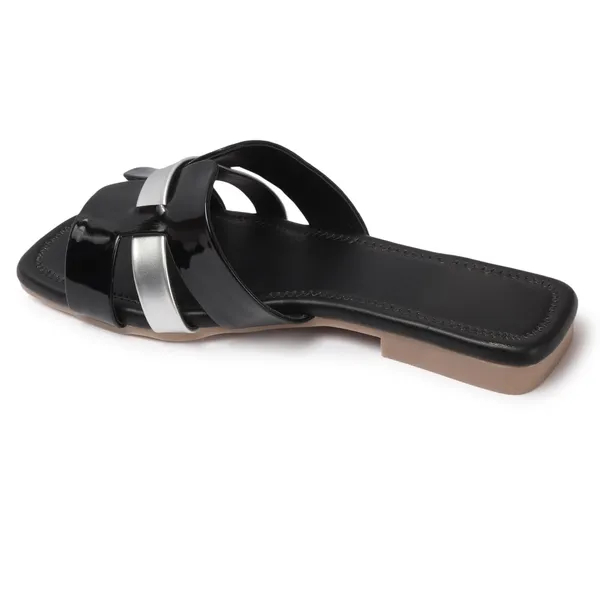Black_Handcrafted_Silver_Bow_Flat_Chappal