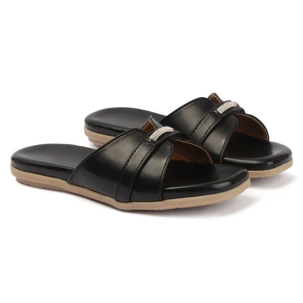 Black_Handcrafted_Cushioned_Rhinestone_Slide_Chappal