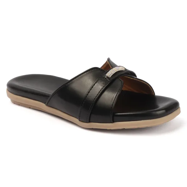 Black_Handcrafted_Cushioned_Rhinestone_Slide_Chappal