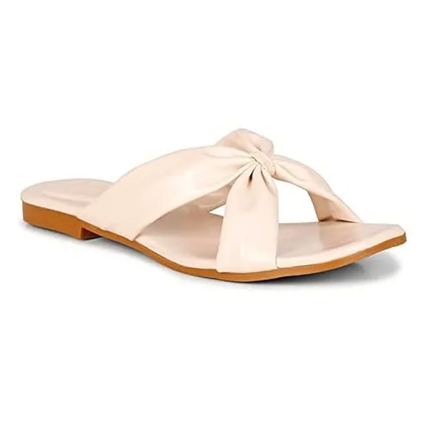 Cream_Handcrafted_Knotted-Strap_Flat_Chappal