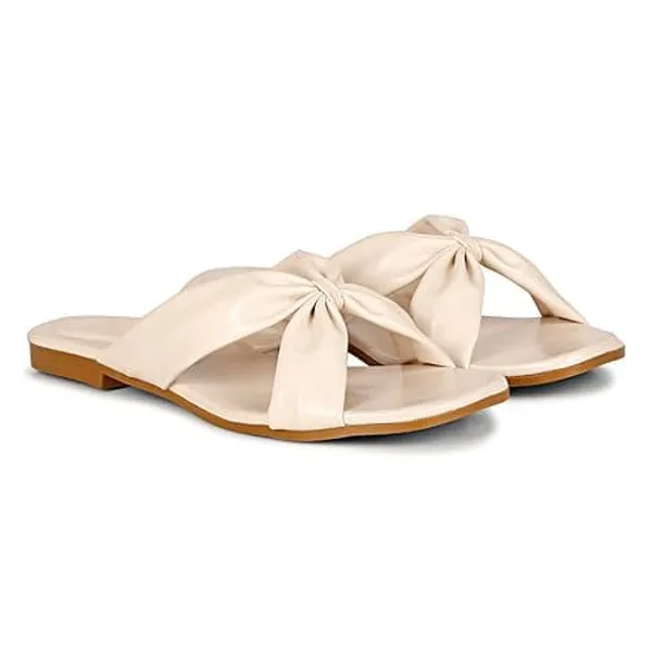 Cream_Handcrafted_Knotted-Strap_Flat_Chappal