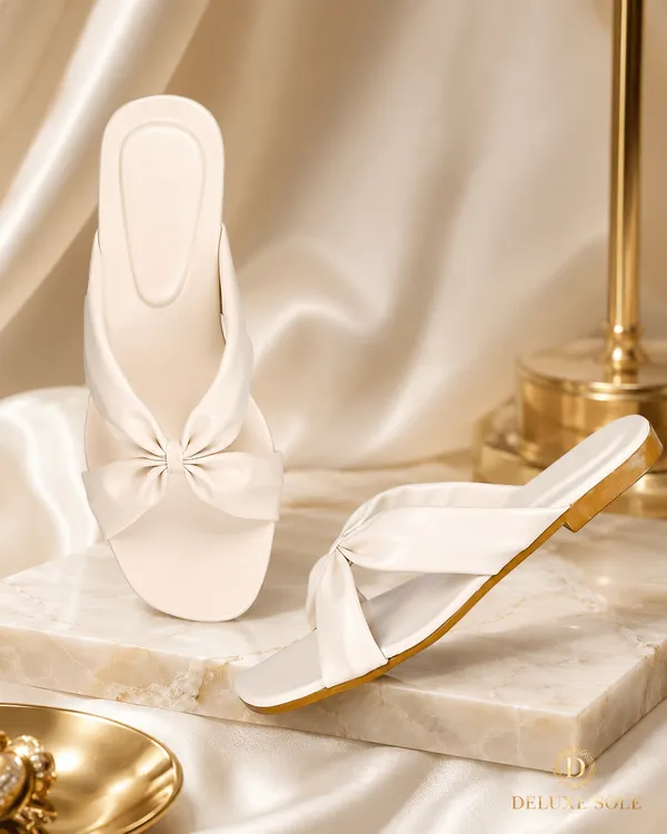 Cream_Handcrafted_Knotted-Strap_Flat_Chappal
