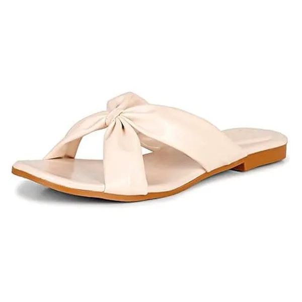 Cream_Handcrafted_Knotted-Strap_Flat_Chappal