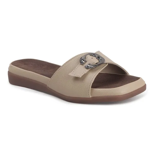 Beige_Handcrafted_Cushioned_Buckle_Slide_Chappal