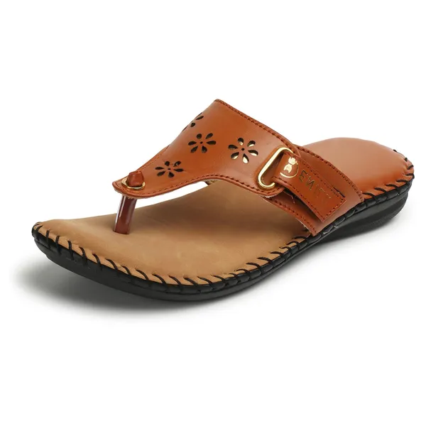 Tan_Handcrafted_Floral_Cutwork_Comfort_Toe-Ring_Chappal