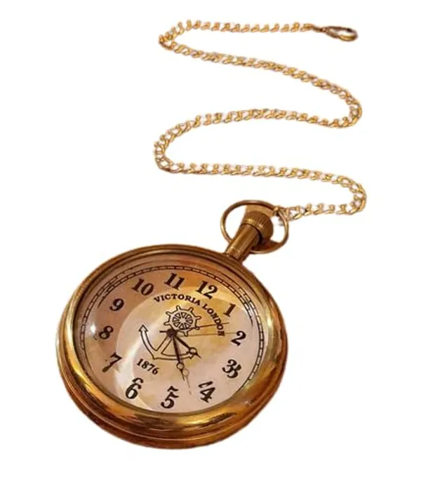 Brass_Pocket_Watch_With_Chain_And_Case
