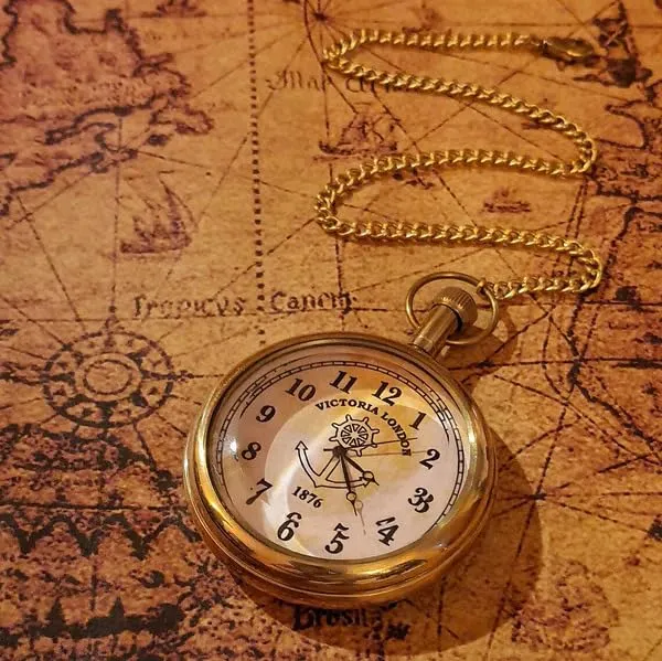 Brass_Pocket_Watch_With_Chain_And_Case