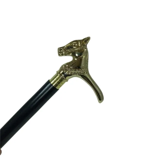 Walking_Stick_With_Brass_Horse_Handle