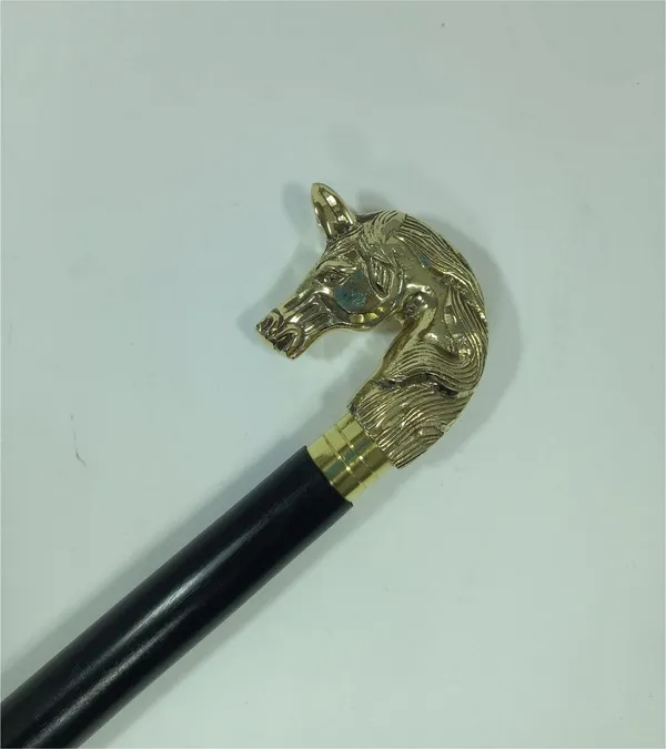 Walking_Stick_With_Brass_Horse_Handle