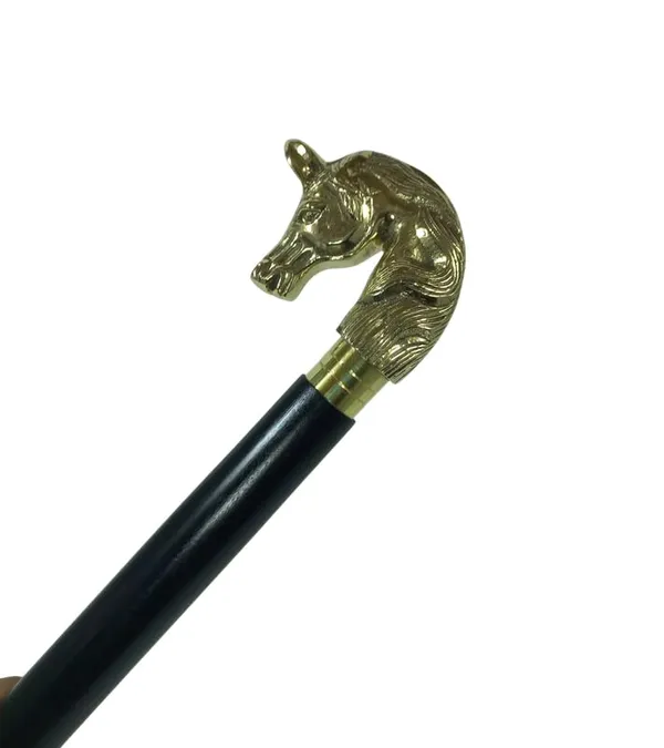 Walking_Stick_With_Brass_Horse_Handle
