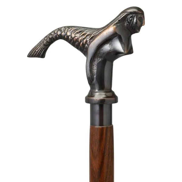 Wooden_Foldable_Walking_Stick_With_Mermaid_Handle