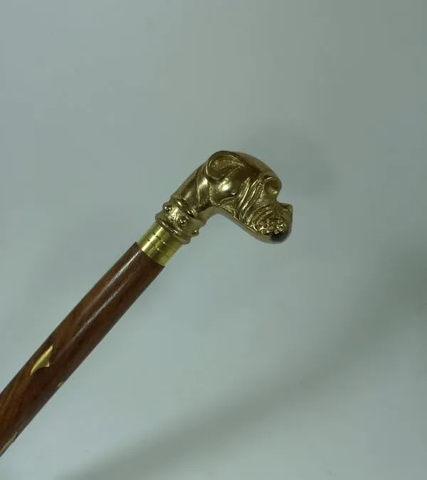 Walking_Stick_With_Brass_Bull_Dog_Handle