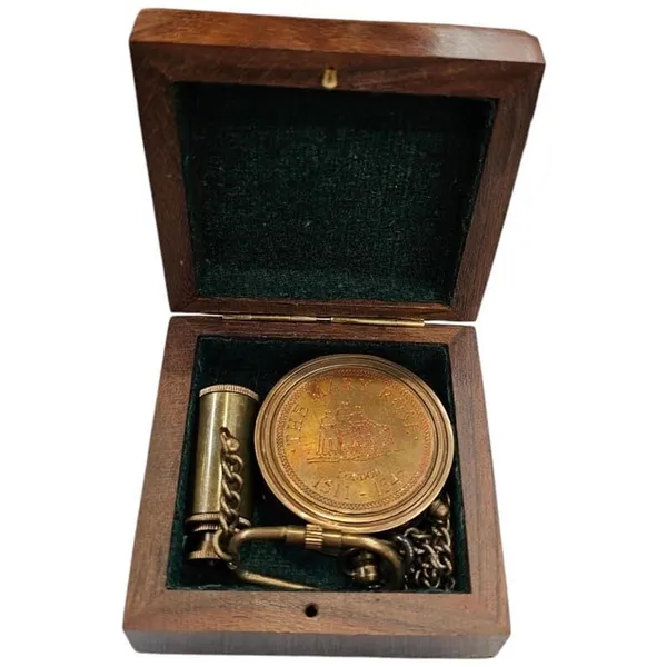 Brass_Sundial_Compass_And_Telescope_Set_With_Wooden_Box