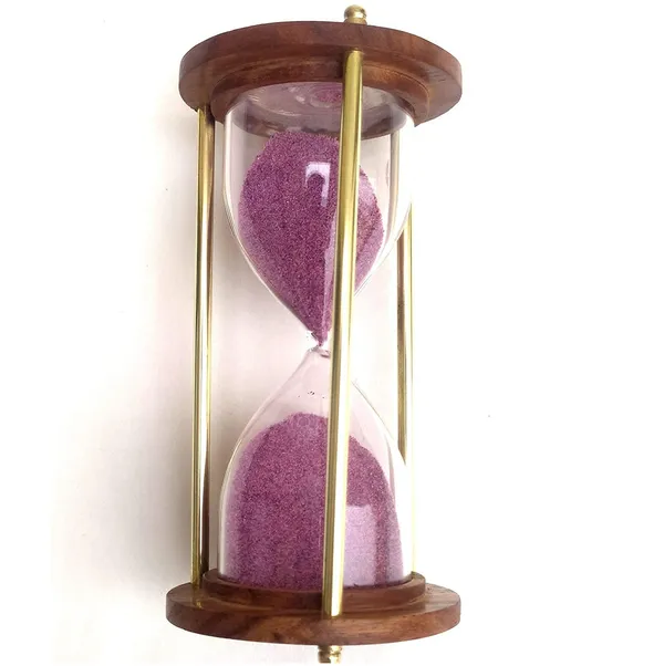 Hourglass_Sand_Timer_With_Brass_Posts_And_Wooden_Base