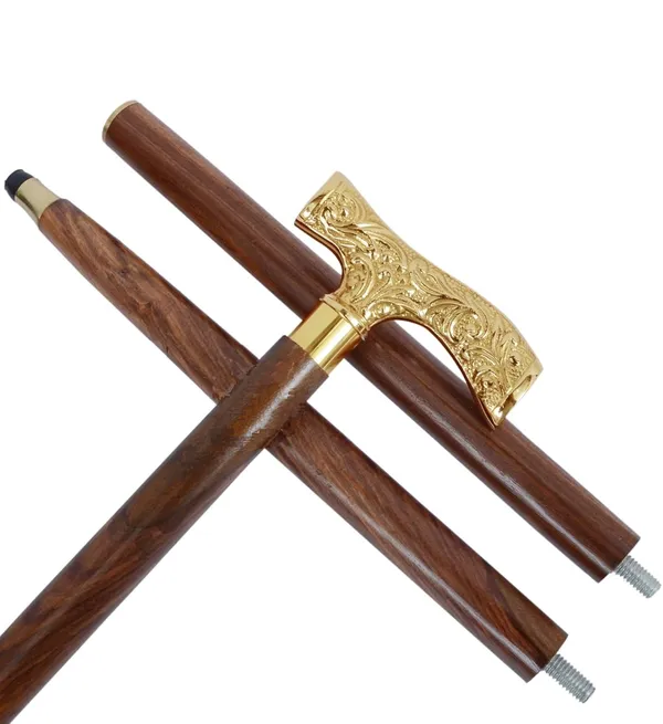 Ebony_Wood_Cane_With_Brass_Handle