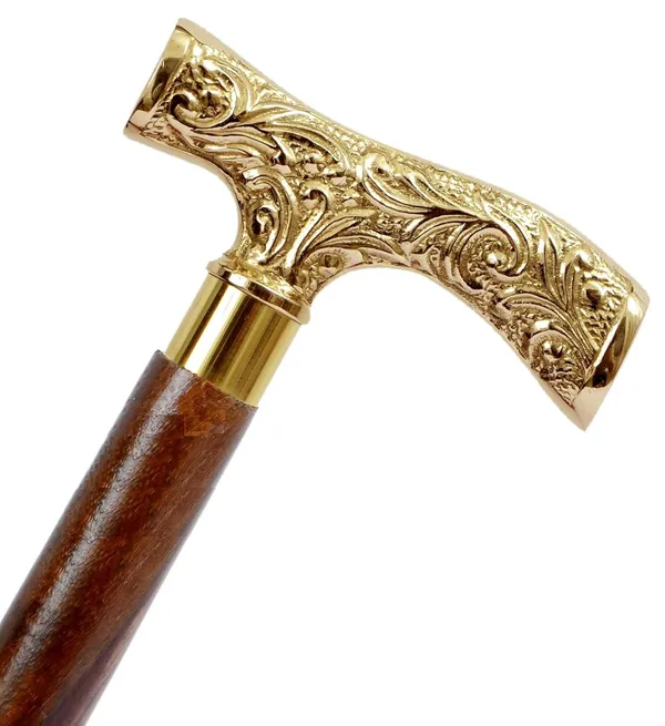 Ebony_Wood_Cane_With_Brass_Handle