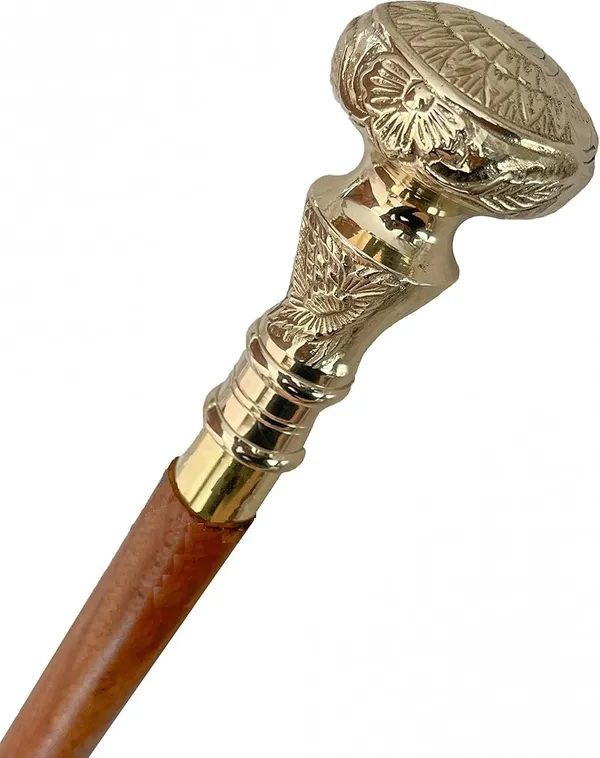 Foldable_Wooden_Walking_Stick_Victorian_Design_For_Rich_People_94_Cm_36_Inch_3_Feet_Wood_Cane_With_Brass_Royal_Handle_Golden_Floral_Design_Unisex