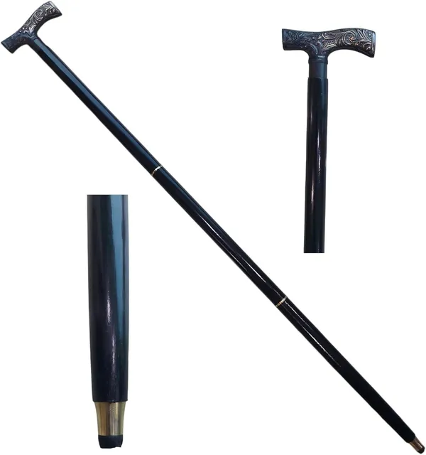Foldable_Brass_And_Wood_Walking_Stick