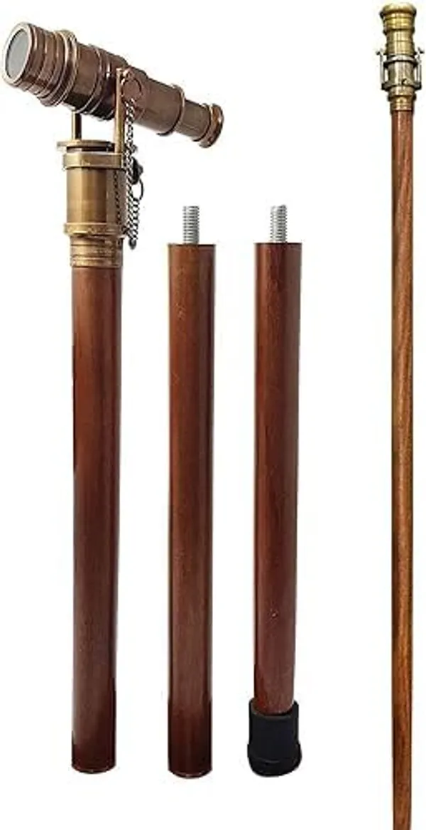 Walking_Stick_With_Brass_Telescope_Handle