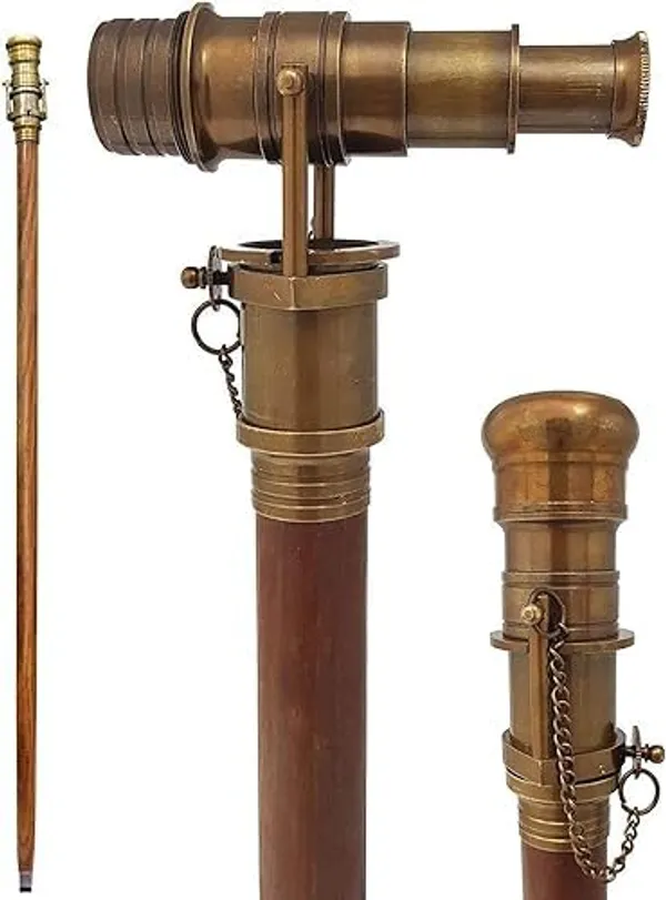 Walking_Stick_With_Brass_Telescope_Handle