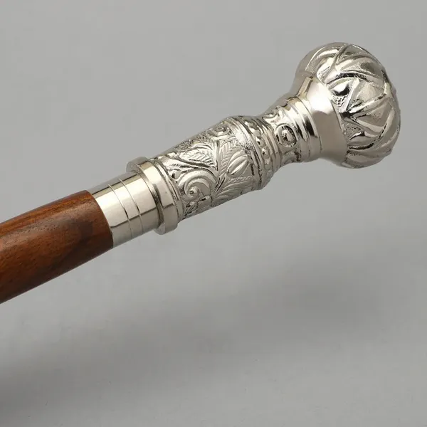 Foldable_Walking_Stick_With_Knob_Handle_(Silver_Finish)