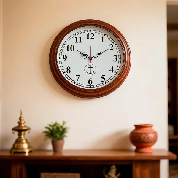 Wooden_Wall_Clock_With_Roman_Numerals