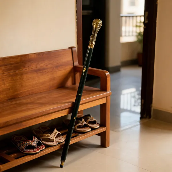 Walking_Stick_With_Brass_Knob_Handle