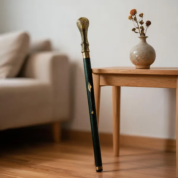Walking_Stick_With_Brass_Knob_Handle