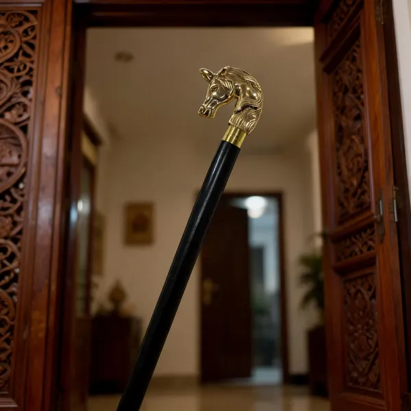 Walking_Stick_With_Brass_Horse_Handle