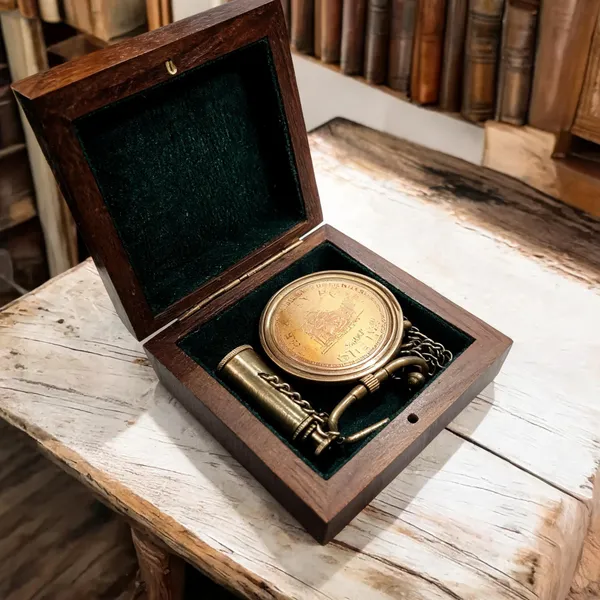 Brass_Sundial_Compass_And_Telescope_Set_With_Wooden_Box