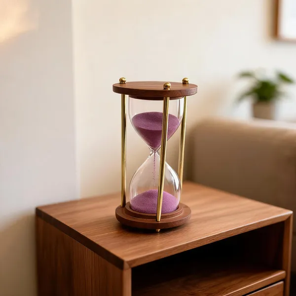 Hourglass_Sand_Timer_With_Brass_Posts_And_Wooden_Base