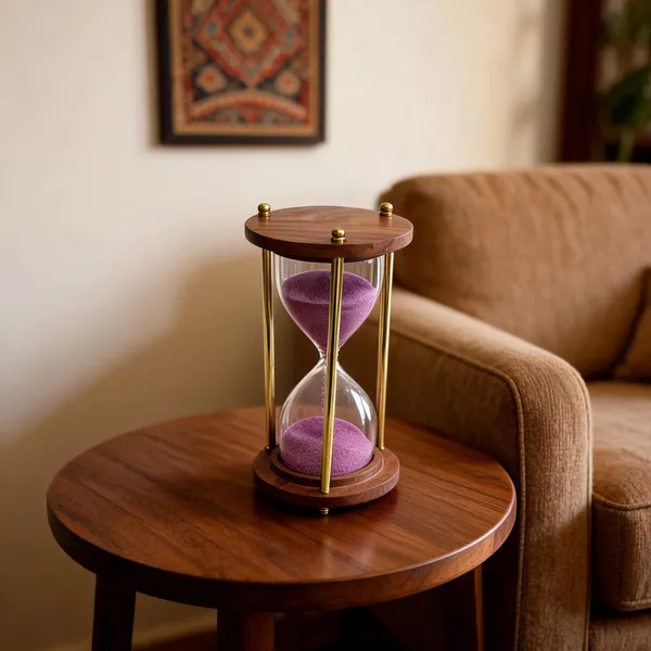 Hourglass_Sand_Timer_With_Brass_Posts_And_Wooden_Base