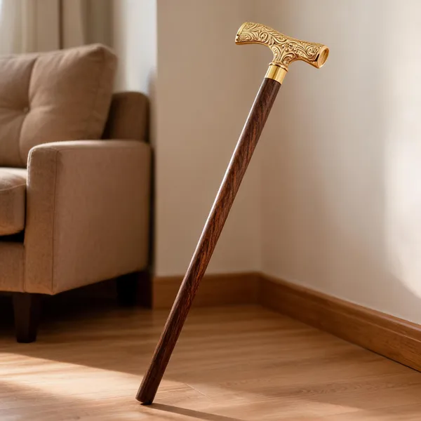 Ebony_Wood_Cane_With_Brass_Handle