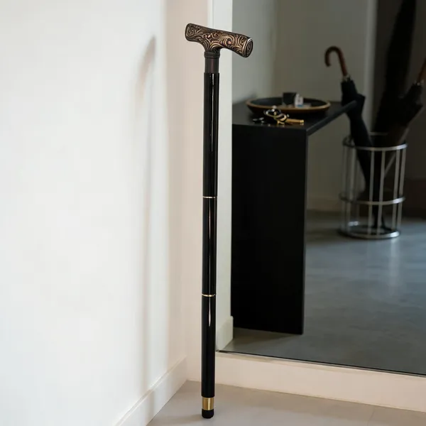 Foldable_Brass_And_Wood_Walking_Stick