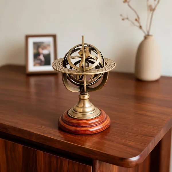 Armillary_Sphere_With_Wooden_Base