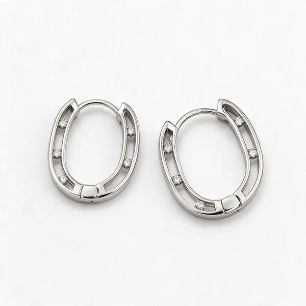 925_Sterling_Silver_Square_Cz_Hoop_Bali_Earrings_For_Women_|_Real_Silver_Huggie_Earrings