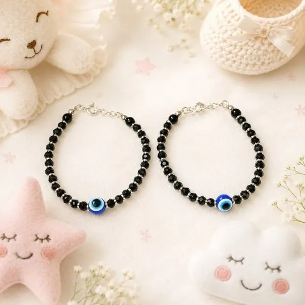 925_Sterling_Silver_Baby_Nazariya_Bracelet_With_Blue_Evil_Eye_Beads_|_Adjustable_Black_Beaded_Nazar_Bracelet_For_Kids,_Babies_&_Toddlers_|_Pair_Of_2