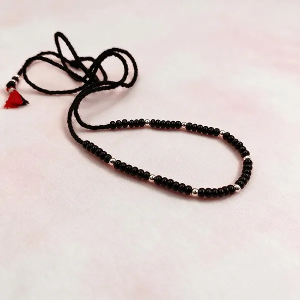 925_Sterling_Silver_Baby_Tagdi_with_Black_Beads_&_Red_Tassel_|_Traditional_Adjustable_Kamarbandh_Waist_Chain_for_Newborns,_Infants,_Toddlers
